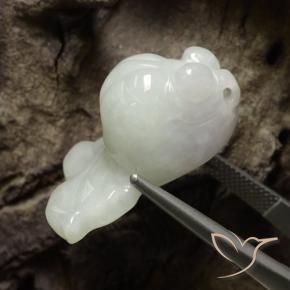 Jadeíta branco esverdeado Natural 39.99ct, Chique, Translúcido