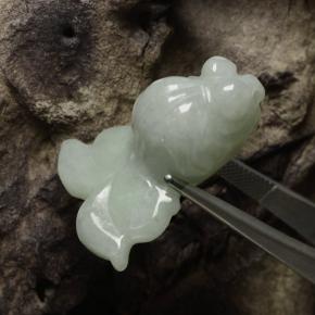 Jadeíta branco natural 34,84ct, forma extravagante, translúcido