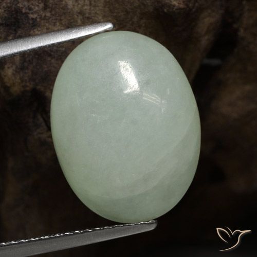 9.67ct Natural Verde pálido Jadeíta, oval, Translúcido