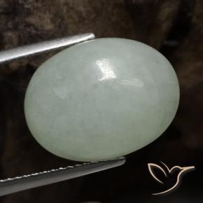 Jadeíta Verde pálido Natural 9.67ct, oval, Translúcido
