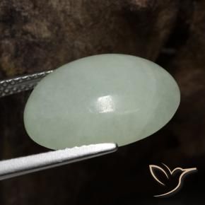 Jadeíta Verde pálido Natural 9.67ct, oval, Translúcido