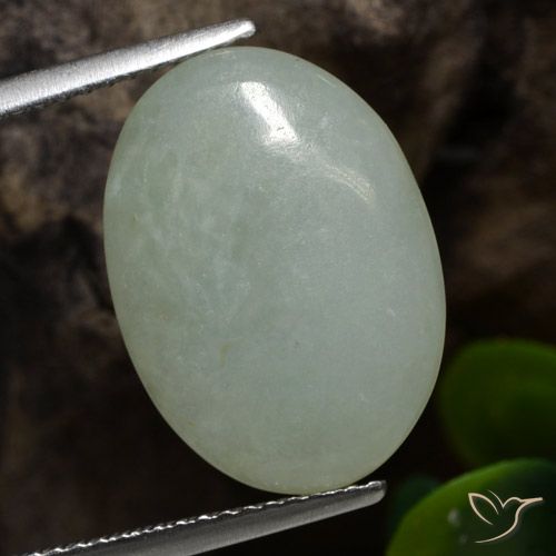 7.34ct Natural Verde acinzentado Jadeíta, oval, Translúcido
