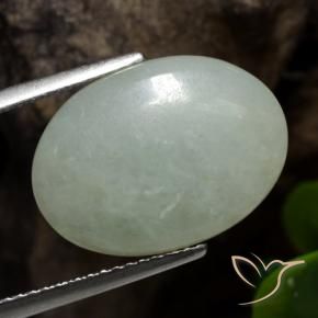 Jadeíta Verde acinzentado Natural 7.34ct, oval, Translúcido