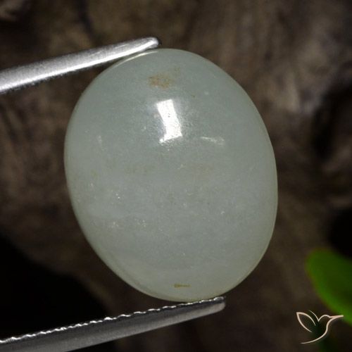 8.05ct Natural Verde acinzentado Jadeíta, oval, Translúcido