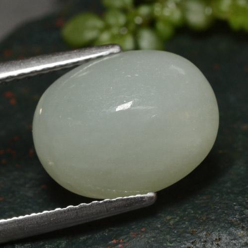 Jadeíta branco natural 7,11ct, corte oval, translúcido