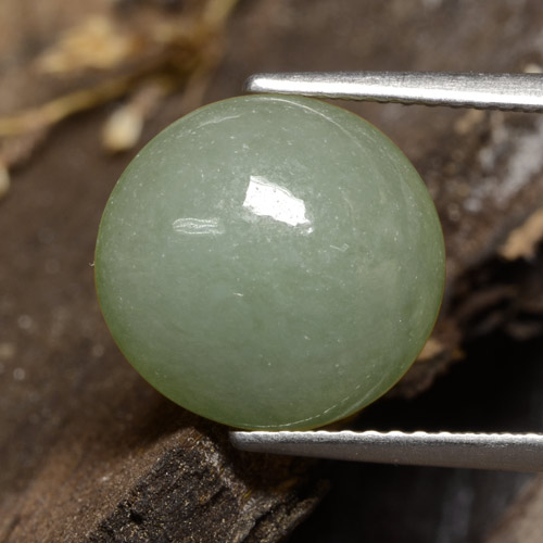 Jadeíta verde natural 6,81ct, corte oval, translúcido