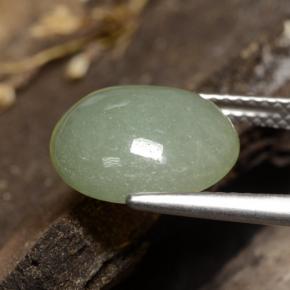 Jadeíta verde natural 6,81ct, corte oval, translúcido