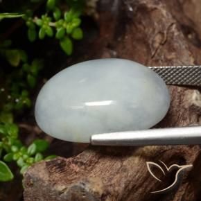 Jadeíta cinza médio Natural 26.59ct, oval, Translúcido