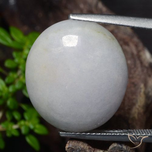 18.56ct Natural cinza médio Jadeíta, oval, Translúcido