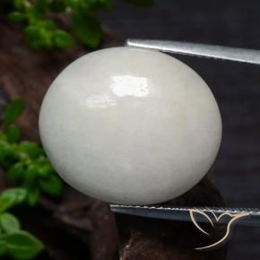 Jadeíta Cinza muito claro Natural 22.60ct, oval, Translúcido