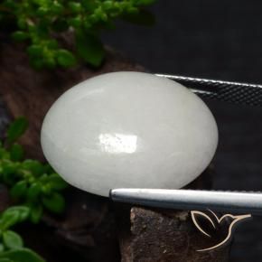 Jadeíta Cinza muito claro Natural 22.60ct, oval, Translúcido