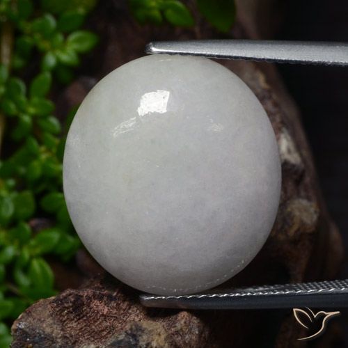 18.09ct Natural cinza médio Jadeíta, oval, Translúcido