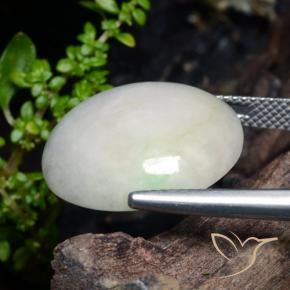 Jadeíta Cinza muito claro Natural 21.29ct, oval, Translúcido