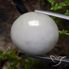 Jadeíta branco acinzentado Natural 21.41ct, oval, Translúcido