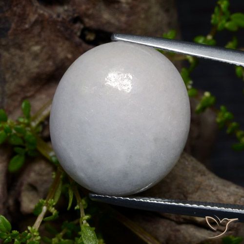 22.55ct Natural branco acinzentado Jadeíta, oval, Translúcido
