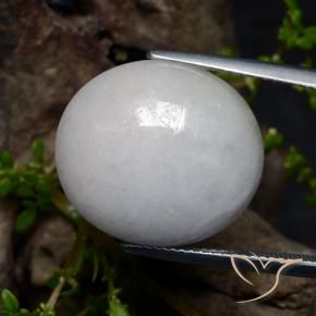 Jadeíta branco acinzentado Natural 22.55ct, oval, Translúcido