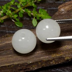 Pedras preciosas de jadeíta verde natural de 13,42 ct, esfera / bola, translúcido