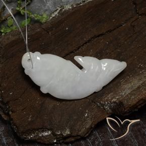 Jadeíta branco natural 25,47ct, forma extravagante, translúcido