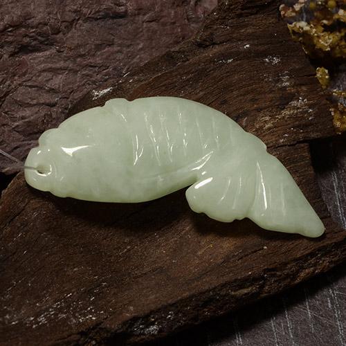 Jadeíta verde natural 32,72ct, forma extravagante, translúcido