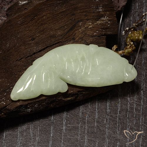 28.12ct Natural Verde acinzentado Jadeíta, Chique, Translúcido