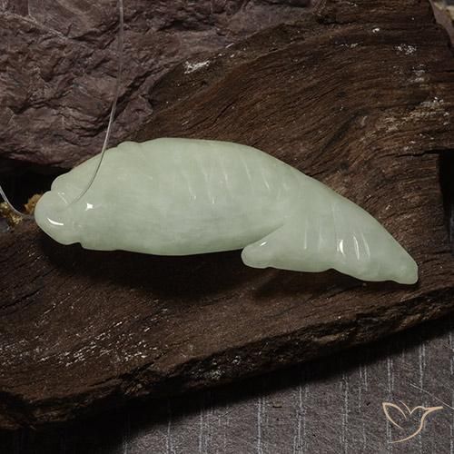 Jadeíta Verde médio Natural 37.57ct, Chique, Translúcido