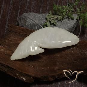 Jadeíta branco acinzentado Natural 29.96ct, Chique, Translúcido