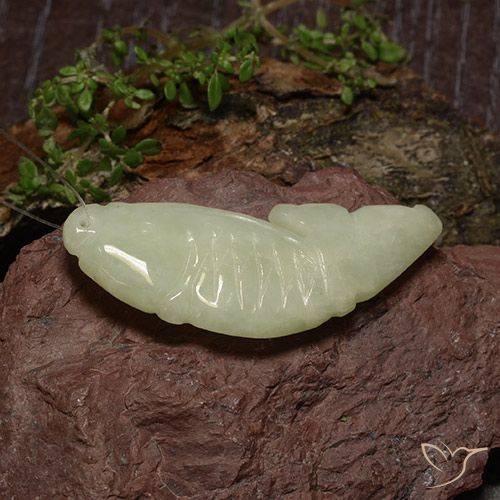 29.51ct Natural Médio Verde-Amarelo Jadeíta, Chique, Translúcido
