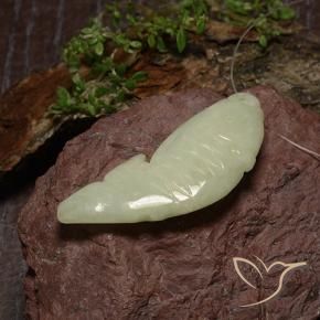 Jadeíta Médio Verde-Amarelo Natural 29.51ct, Chique, Translúcido