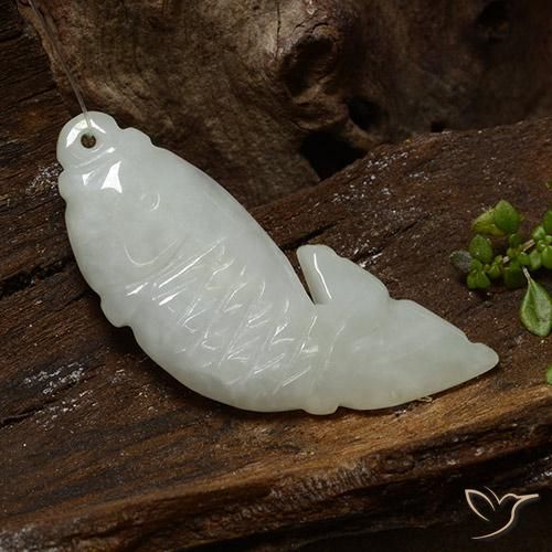 jadeita branco acinzentado Natural 30.39ct, Forma extravagante, Translúcido