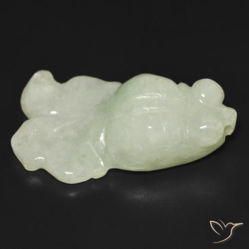 Jadeíta verde natural 29,37ct, forma extravagante, translúcido