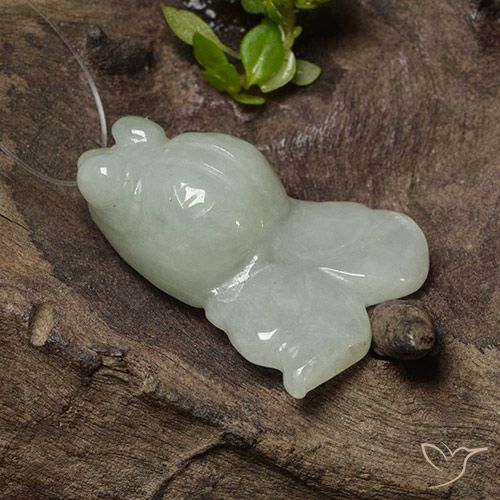 29.81ct Natural Verde acinzentado Jadeíta, Chique, Translúcido
