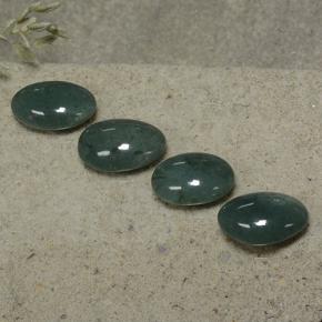 Pedras preciosas de jadeíta verde natural de 15,89 ct, corte oval, opaco