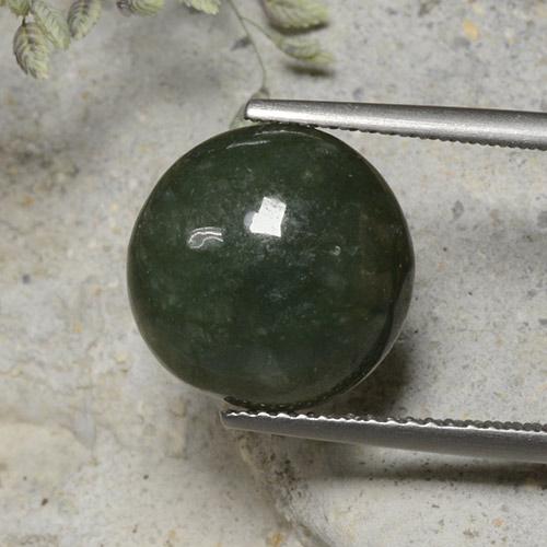 Jadeíta verde natural 7,82ct, corte redondo, opaco