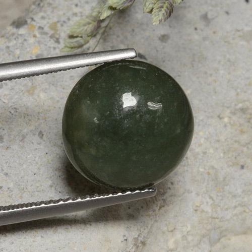 Jadeíta verde natural 7,82ct, corte redondo, opaco