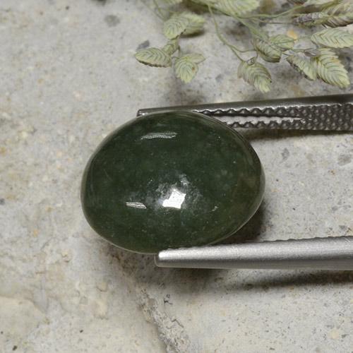 Jadeíta verde natural 7,82ct, corte redondo, opaco