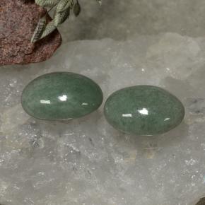 Pedras preciosas de jadeita Verde Terroso natural de 7.22 ct, Corte Oval, Opaco