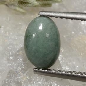 Jadeíta verde natural 1,77ct, corte oval, opaco