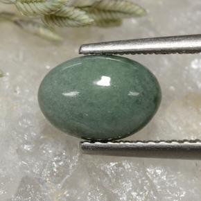 Jadeíta verde natural 1,77ct, corte oval, opaco