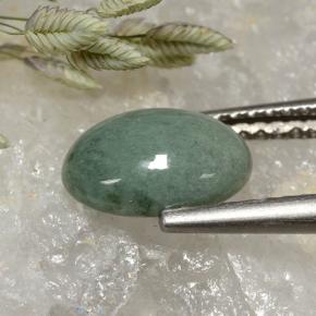 Jadeíta verde natural 1,77ct, corte oval, opaco