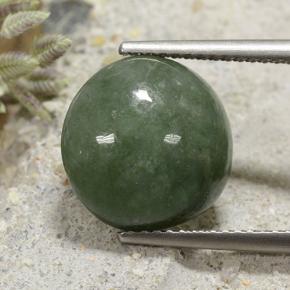 Jadeíta verde natural 7,25ct, corte redondo, opaco
