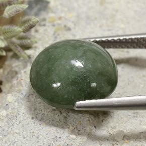Jadeíta verde natural 7,25ct, corte redondo, opaco