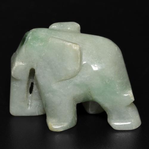 jadeita Verde musgo claro Natural 68.58ct, Forma extravagante, Opaco