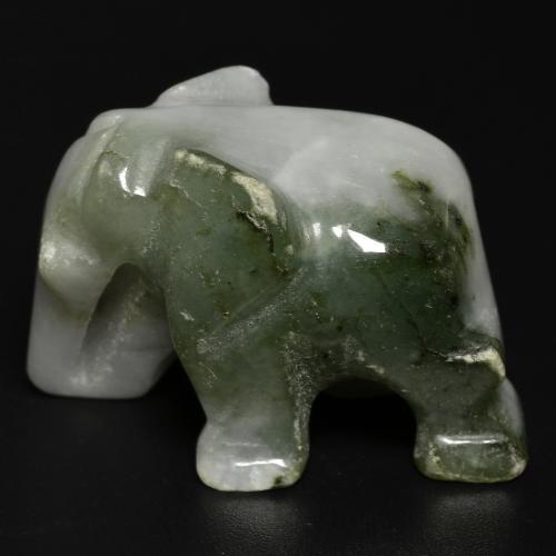 Jadeíta verde natural 65,91ct, forma extravagante, opaco