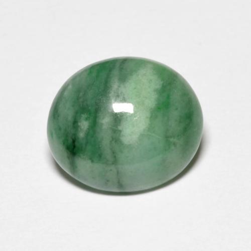 Jadeíta verde natural 3,97ct, corte oval, opaco
