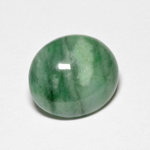 Jadeíta verde natural 3,97ct, corte oval, opaco