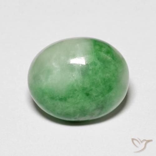 Jadeíta verde natural 5,45ct, corte oval, opaco