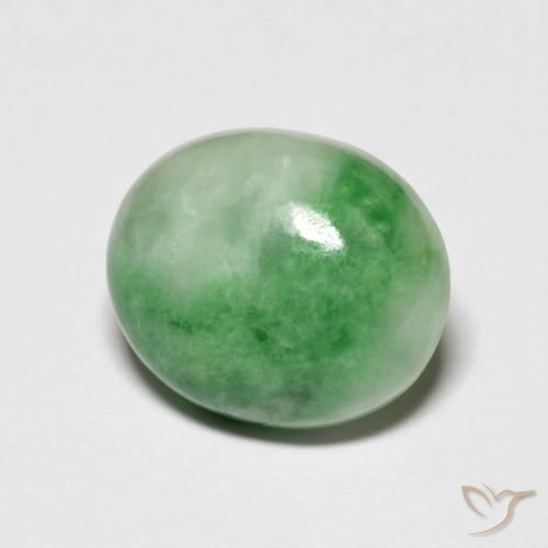 Jadeíta verde natural 5,45ct, corte oval, opaco