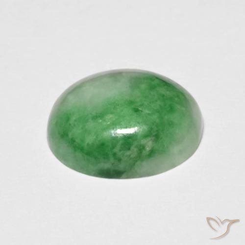 Jadeíta verde natural 5,45ct, corte oval, opaco