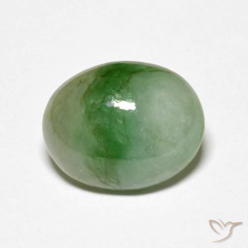 Jadeíta verde natural 5,15ct, corte oval, opaco