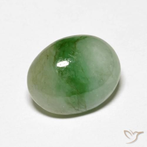 Jadeíta verde natural 5,15ct, corte oval, opaco